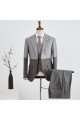 New Arrival Gray Three Pieces Notched Lapel Best Fitted Business Suit