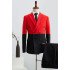 Unique Black And Red Peaked Lapel Double Breasted Prom Suit