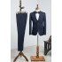 Fashion Formal Navy Blue Striped Three Pieces Business Suit