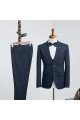 Fashion Formal Navy Blue Striped Three Pieces Business Suit