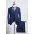 Modern Blue Three Pieces Notched Lapel Best Fitted Bespoke Business Suit