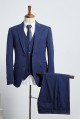 Modern Blue Three Pieces Notched Lapel Best Fitted Bespoke Business Suit