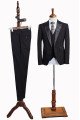 Classic Black Three Pieces Peaked Lapel Business Suit For Men