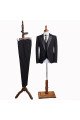 Classic Black Three Pieces Peaked Lapel Business Suit For Men