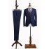 Fashion Blue Three Pieces Notched Lapel Business Suit For Men