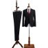 Latest All Black Three Pieces Notched Lapel Best Fitted Business Suit