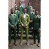 Dark Green Double Breasted Best Fitted Peaked Lapel Wedding Groomsmen Suit 