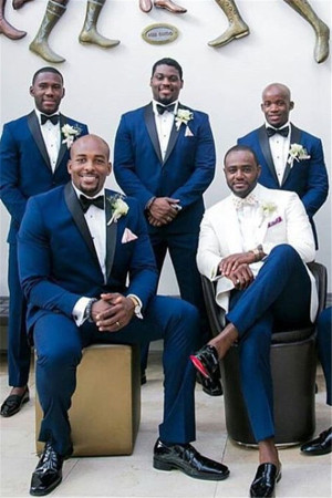 Cameron Navy Blue Best Fitted Black Shawl Groomsmen Suit Cameron Navy Blue Best Fitted Black Shawl Groomsmen Suit