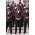 Newest Burgundy One Button Shawl Lapel Three Pieces Wedding Groomsmen Suits
