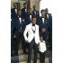 Bespoke Navy Blue Best Fitted Groomsmen Suits with Black Lapel