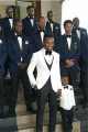 Bespoke Navy Blue Best Fitted Groomsmen Suits with Black Lapel