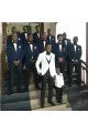 Bespoke Navy Blue Best Fitted Groomsmen Suits with Black Lapel Bespoke Navy Blue Best Fitted Groomsmen Suits with Black Lapel
