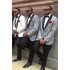 Aaron Gray One Button Best Fitted Wedding Groomsmen Suits with Black Lapel