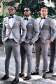 Chic Gray Best Fitted One Button Groomsmen Suits for Wedding