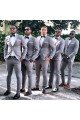 Chic Gray Best Fitted One Button Groomsmen Suits for Wedding