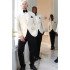 White One Button Slim Fit Shawl Lapel Groomsmen Suits 