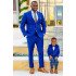 Royal Blue Peaked Lapel Best Fitted Wedding Groomsmen Suits
