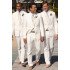 White Shawl Lapel One Button Chic Best Fitted Groomsmen Suits