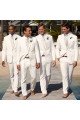 White Shawl Lapel One Button Chic Best Fitted Groomsmen Suits