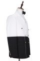 Stylish Slim Fit Simple White and Black Double Breasted Men Suits