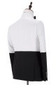 Stylish Slim Fit Simple White and Black Double Breasted Men Suits