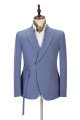 Preston Ocean Blue Peaked Lapel Best Fitted Men Suits for Prom