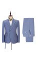 Preston Ocean Blue Peaked Lapel Best Fitted Men Suits for Prom