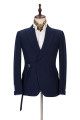 Stylish Slim Fit Navy Blue Peaked Lapel Men Suits