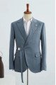 Fashion Morandi Dust Green Peak Lapel Adjustable Buckle Mens Casual Suit for Summer