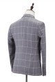 Silver Gray Plaid Peak Lapel Double Breasted Men Suits for Prom