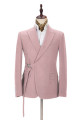 Bespoke Pink Men Suit for Prom | Buckle Button Formal Groomsmen Suit for Wedding