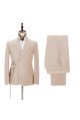 Fashion Champagne Men Suit for Summer | Buckle Button Groomsmen Suit for Wedding