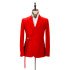 Chic Bright Red Men Formal Suit | Peak Lapel Buckle Button Casual Suit for Men