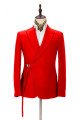 Chic Bright Red Men Formal Suit | Peak Lapel Buckle Button Casual Suit for Men Chic Bright Red Men Formal Suit | Peak Lapel Buckle Button Casual Suit for Men
