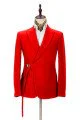 Chic Bright Red Men Formal Suit | Peak Lapel Buckle Button Casual Suit for Men Chic Bright Red Men Formal Suit | Peak Lapel Buckle Button Casual Suit for Men