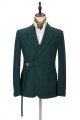 Dakota Dark Green Peaked Lapel Slim Fit Bespoke Prom Suits for Men