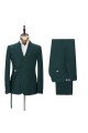 Dakota Dark Green Peaked Lapel Slim Fit Bespoke Prom Suits for Men