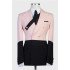 Handsome Pink and Black Double Breasted Peaked Lapel Men Suits