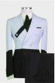 Devon Sky Blue Chic Close Fitting Peaked Lapel Prom Men Suits