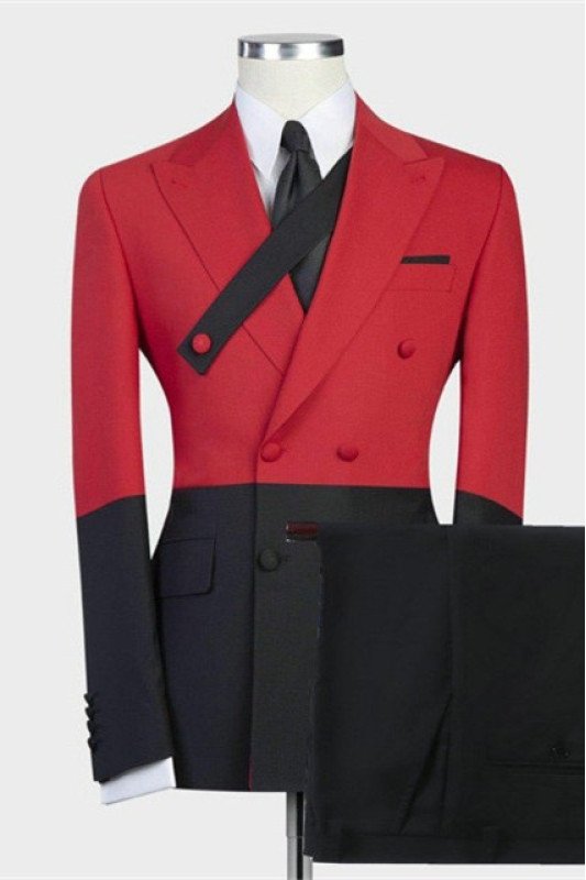 Griffin Red Double Breasted Best Fitted Fashion Men Suits for Prom