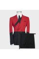 Griffin Red Double Breasted Best Fitted Fashion Men Suits for Prom