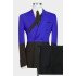 Latest Royal Blue Double Breasted Peaked Lapel Prom Men Suits