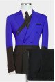 Latest Royal Blue Double Breasted Peaked Lapel Prom Men Suits