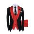 Griffin Black Three Pieces Peaked Lapel One Button Slim Fit Men Suits