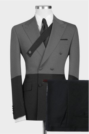 Kingston New Arrival Gray and Black Best Fitted Fashion Men Suits