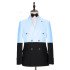Chic Sky Blue Double Breasted Slim Fitted Men Suits with Peaked Lapel