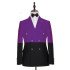 New Arrival Purple Double Breasted Peaked Lapel Prom Men Suits