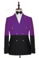 New Arrival Purple Double Breasted Peaked Lapel Prom Men Suits