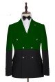 Marcos Dark Green and Black Bespoke Best Fitted Double Breasted Men Suits