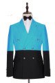 Aden Fashion Blue Double Breasted Best Fitted Men Suits